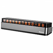 SUPORT numar de telefon parbriz Baseus, functie de inchidere si deschidere prin apasare, sase seturi de numere incluse, negru  ACNUM-01 