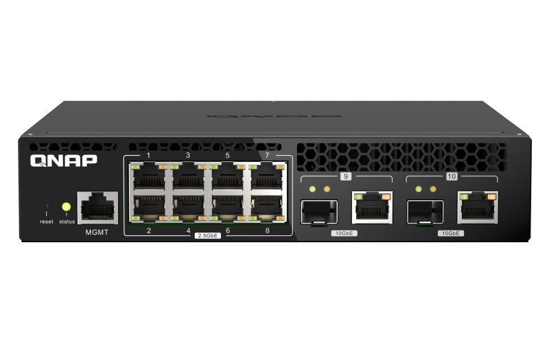 Switch Qnap QSW-M2108R-2C, 8 porturi RJ-45: 100/​1000/​2.5G/​5G/​10GBase-T, SFP+: 1G/​10Gb/​s