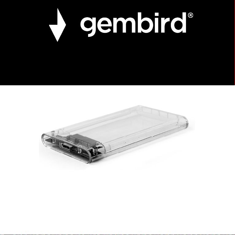 GEMBIRD EE2-U3S9-6 HDD/SSD enclosure for 2.5 SATA - USB 3.0 9.5mm transparent plastic_1