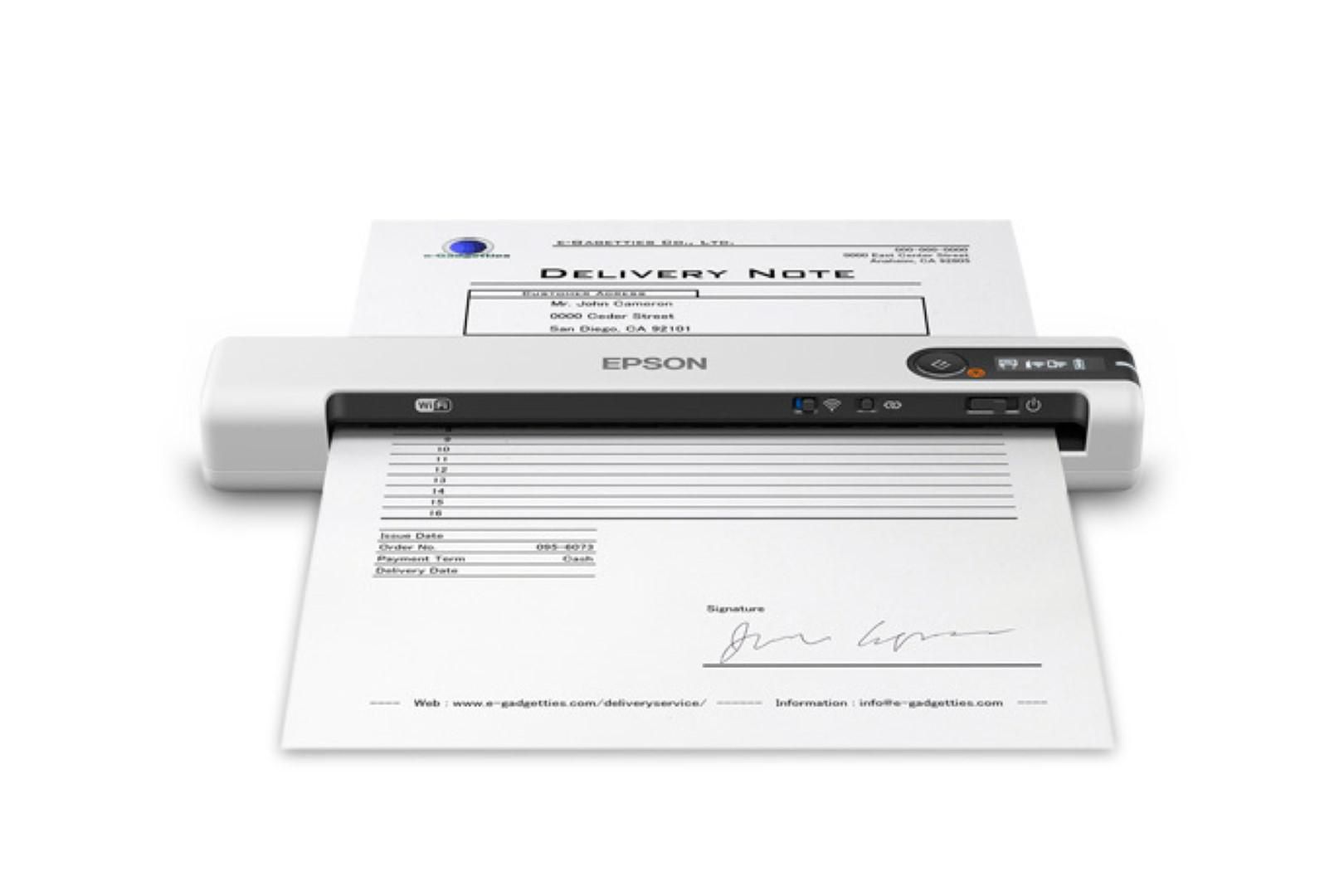 Scanner Epson DS-80W portabil, dimensiune A4, tip sheetfed, viteza scanare: 4 sec/pagina alb-negru si color, rezolutie optica 600x600dpi, , fiabilitate ciclu de lucru zilnic 300 pagini, formate ieşire : BMP, JPEG, TIFF, Scanare către multi TIFF, PDF, Scanare către PDFcăutabil, PDF/A, PNG