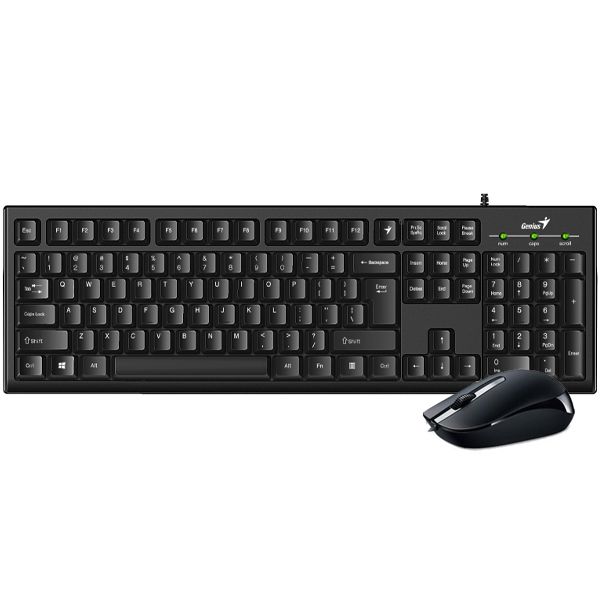 KIT wired GENIUS USB, tastatura 104 taste (concave) + mouse optic 1000dpi, 3 butoane, black,  SlimStar C126   31330007400   (include TV 0.8lei)