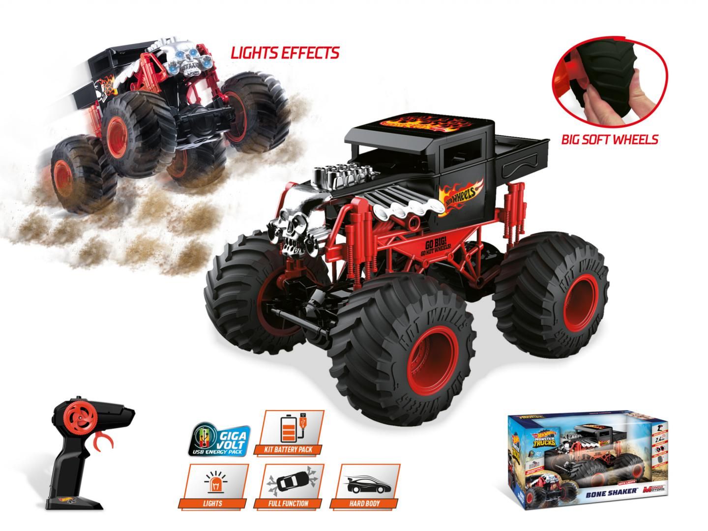 Masinuta HW Monster Trucks Bone Shaker