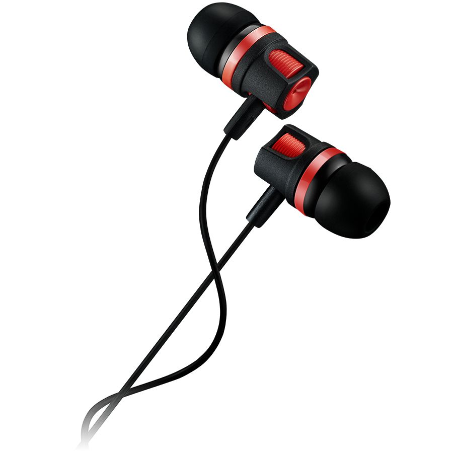 CANYON EP-3 Stereo earphones with microphone, Red, cable length 1.2m, 21.5*12mm, 0.011kg