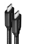 Cablu USB-C  la USB-C 3.2 Gen 2, 1m, PD 100W, 5A, 4K HD, Aluminiu, Impletit, Negru