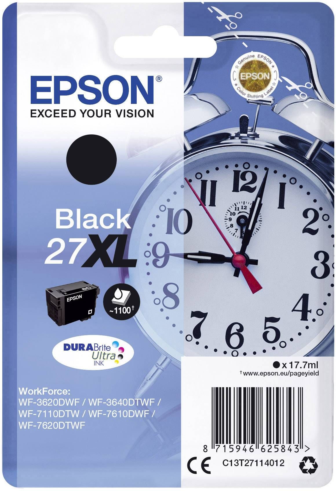 Cartus cerneala Epson C13T27114012 ,Negru ,1 100 pagini ,Original (27xl) 