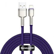 CABLU alimentare si date Baseus Cafule Metal, Fast Charging Data Cable pt. smartphone, USB la Lightning Iphone 2.4A, braided, 2m, violet  CALJK-B05  (include TV 0.06 lei)