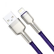 CABLU alimentare si date Baseus Cafule Metal, Fast Charging Data Cable pt. smartphone, USB la Lightning Iphone 2.4A, braided, 2m, violet  CALJK-B05  (include TV 0.06 lei)