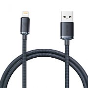 CABLU alimentare si date Baseus Crystal Shine, Fast Charging Data Cable pt. smartphone, USB la Lightning Iphone 2.4A, 1.2m, negru  CAJY000001  (include timbru verde 0.25 lei)