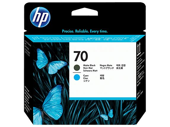 HP HP 70 original printhead matte black and cyan standard capacity 1-pack