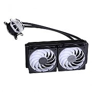Sapphire NITRO+ S240-A AIO CPU Cooler  Radiator Dimensions: 273mm x 120.5mm x 52.5mm  Radiator Material: Aluminum  Radiator Fan System Fans: (120mm x 120mm x 25mm) x2  System Fan Speed: Minimum 450rpm (+/-100rpm)                                   Maximum 2400rpm (+/-100rpm)  Fan Noise (min-max)