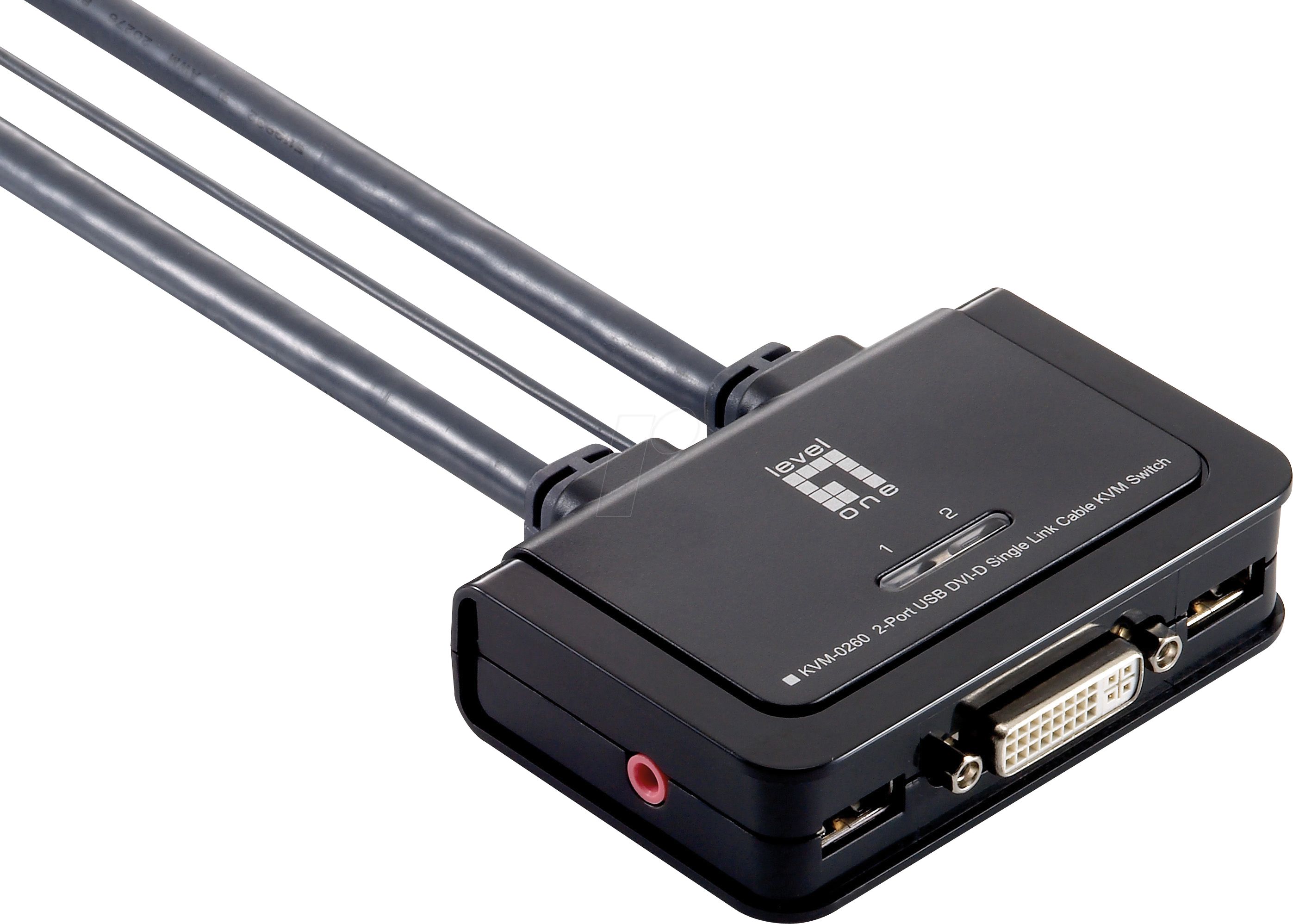 LevelOne KVM-Switch 2 PC DVI+USB+Audio  +++_1