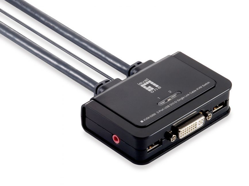 LevelOne KVM-Switch 2 PC DVI+USB+Audio  +++_2