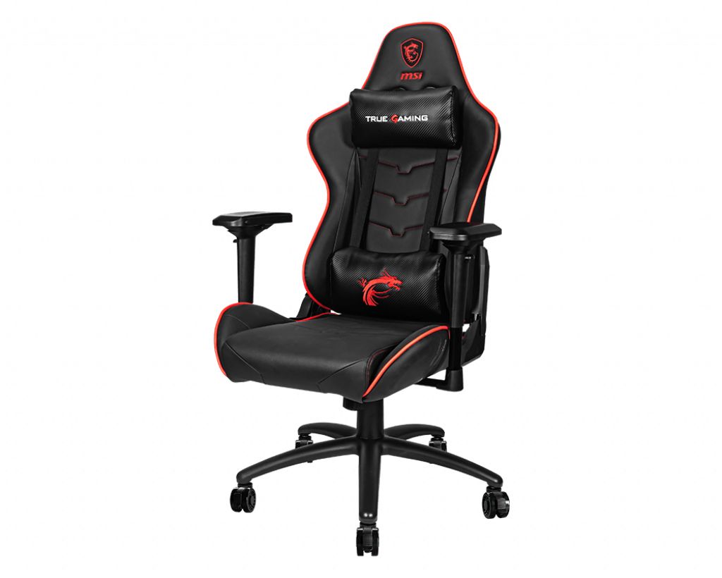 MSI MAG CH120X Gaming Chair 'Black, Steel frame, Reclinable backrest, Adjustable 4D Armrests, breathable foam, 4D Armrests, Ergonomic headrest pillow, Lumbar support cushion'_1