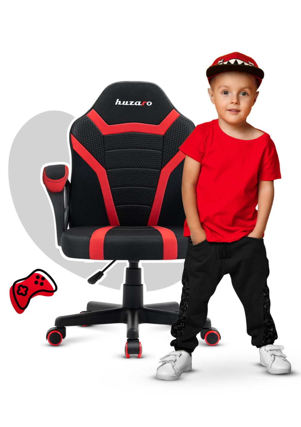 Gaming chair for children Huzaro Ranger 1.0 Red Mesh, black, red_2