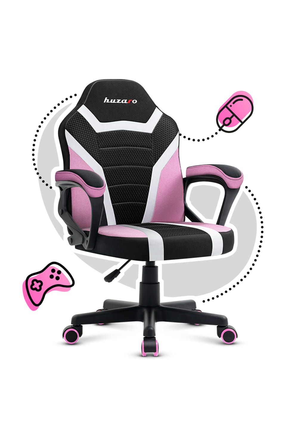 Gaming chair for children Huzaro Ranger 1.0 Pink Mesh_3