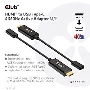 CLUB 3D CAC-1333 HDMI to USB Type-C 4K60Hz Active Adapter M/F