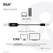 CLUB 3D CAC-1333 HDMI to USB Type-C 4K60Hz Active Adapter M/F