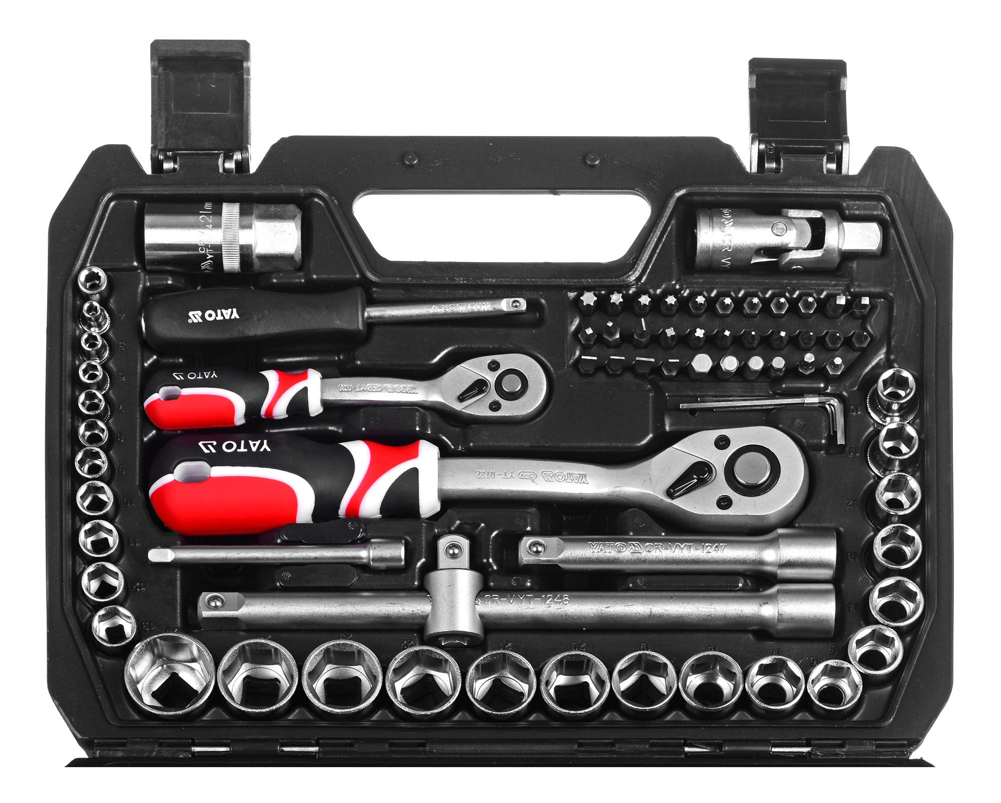 Zestaw kluczy 1/4  /1/2   72 el. YT-38782 YATO