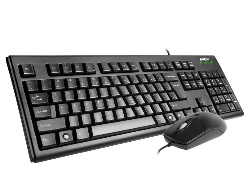 Kit tastatura + mouse A4tech KRS-8372, cu fir, negru_1