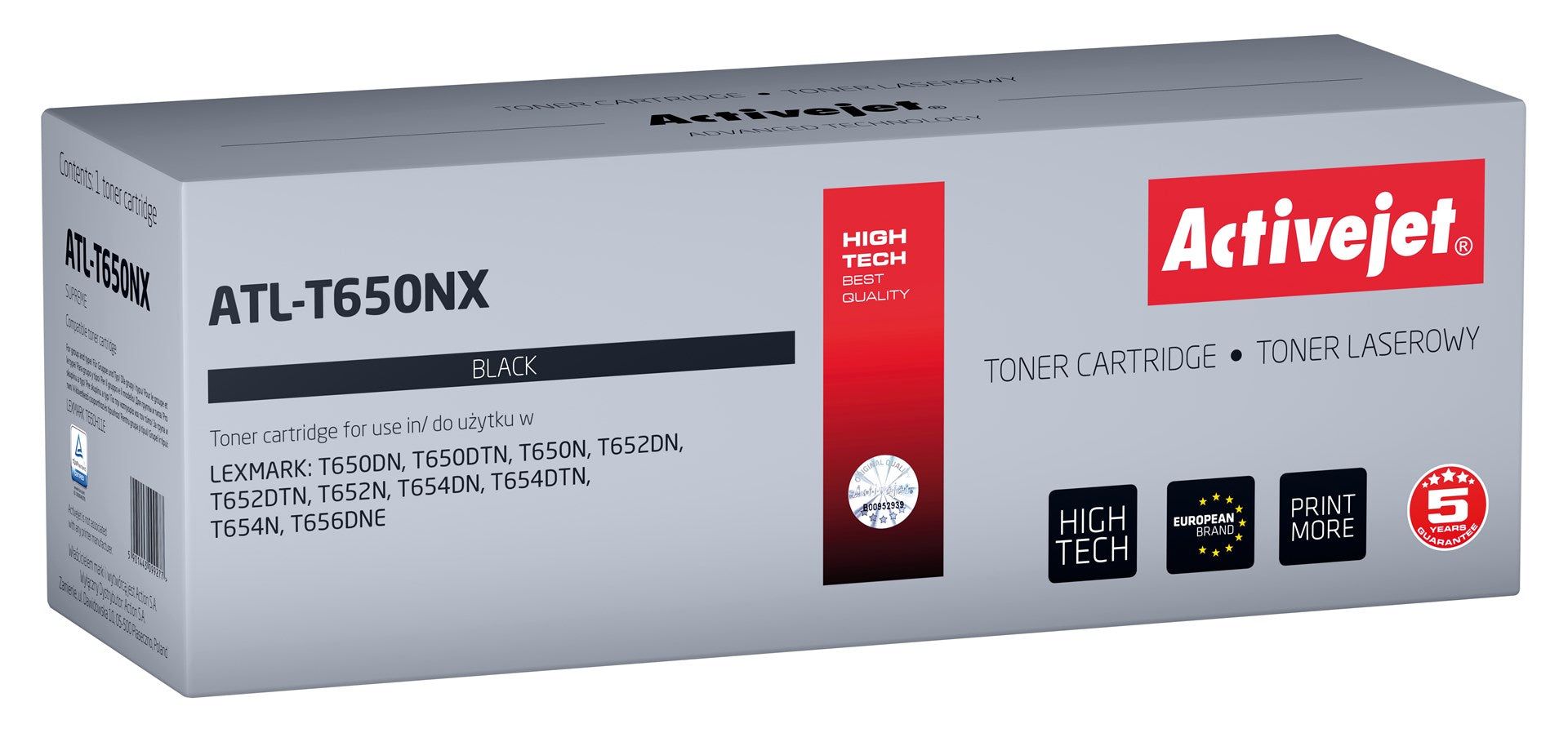 Activejet ATL-T650NX Toner cartridge for Lexmark printers Replacement Lexmark T650H11E Supreme 25000 pages black