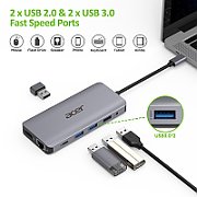 Acer 12in1 Type C dongle 2xUSB3.2/2xUSB2.0/1xSD/TF/1xDP