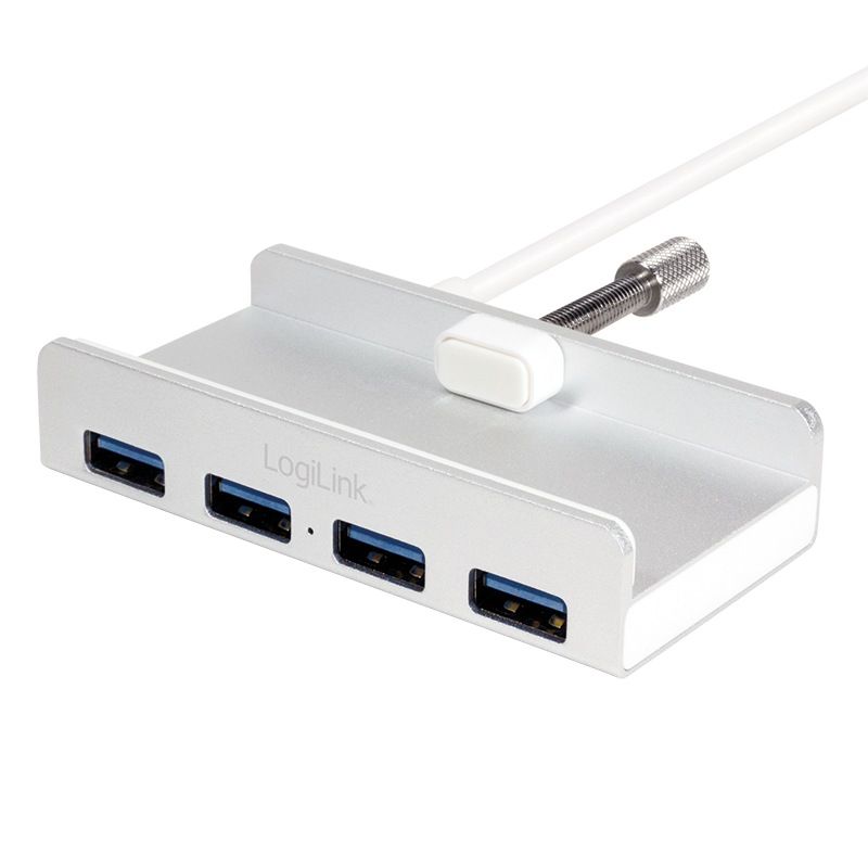 HUB extern LOGILINK, porturi USB: USB 3.0 x 4, Fast Charging x 1, conectare prin USB 3.0, alimentare retea 220 V, argintiu, 