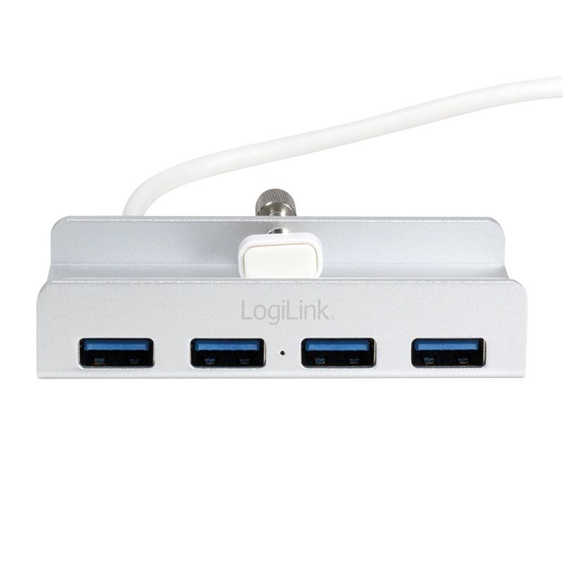 HUB extern LOGILINK, porturi USB: USB 3.0 x 4, Fast Charging x 1, conectare prin USB 3.0, alimentare retea 220 V, argintiu, 