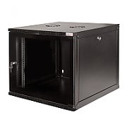 CABINET 19  LOGILINK   9U, fixare pe perete, Flatpack (dezasamblat),  Black, 456 (h) x 540 (w) x 400 (d) mm, usa sticla cu blocare, otel 1.5mm, sarcina maxima 50Kg,  W09A40B 