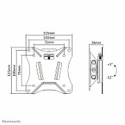 Neomounts by Newstar Select TV/Monitor Wall Mount (tiltable) for 10 - 30  Screen - Black  Specifications General Min. screen size*: 10 inch Max. screen size*: 30 inch Min. weight: 0 kg Max. weight: 25 kg Screens: 1 VESA pattern: 75x75, 100x100 mm VESA minimum: 75x75 mm VESA maximum: 100x100 mm