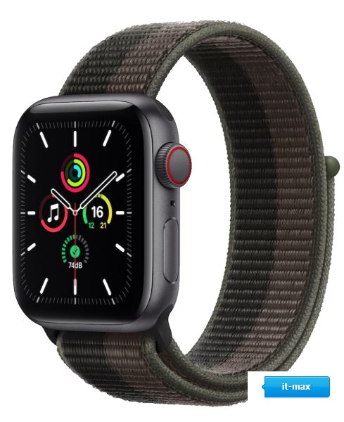 Ceas Smartwatch Apple Watch SE (v2) Cellular, 40mm Space Grey Aluminium Case with Tornado/Grey Sport Loop_2