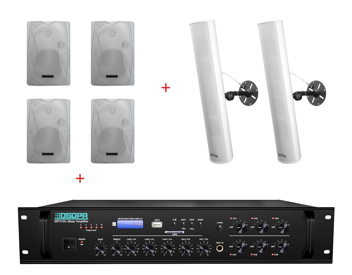 Pachet Sonorizare Biserica 120W cu 2 zone  Interior + Exterior cu volum reglabil pe zone