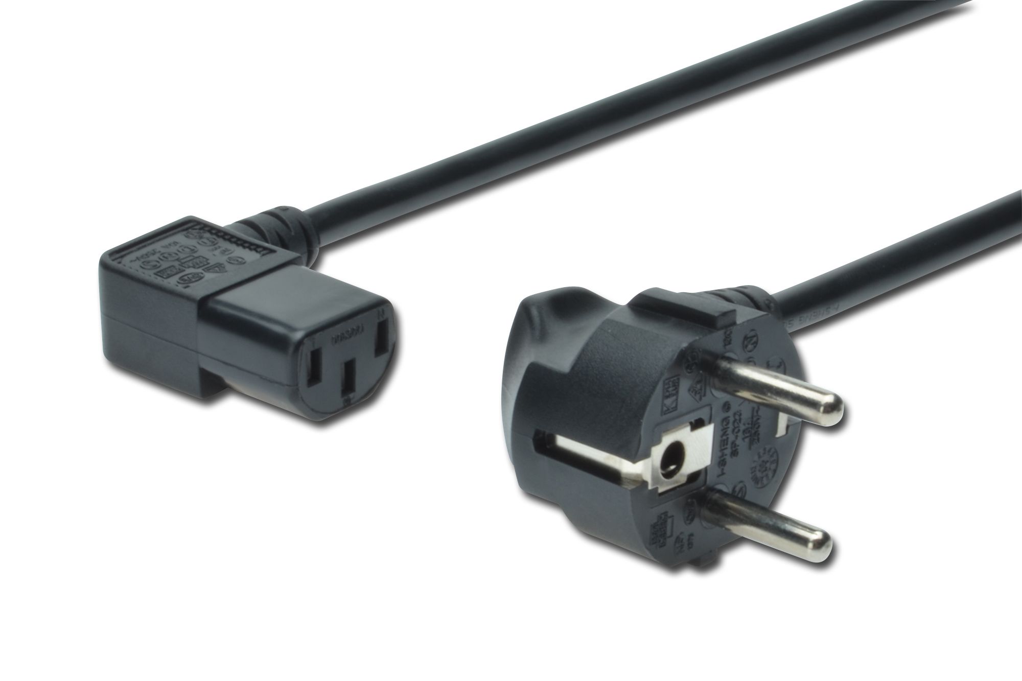 ASSMANN Power Cord CEE 7/7 Typ-F - C13 90deg angled M/F 1.8m H05VV-F3G 0.75qmm bl
