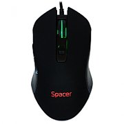 MOUSE Spacer - gaming, gaming, cu fir, USB, optic, 3.200 dpi, butoane/scroll 6/1, iluminare, negru,  SPGM-PULSAR-LITE  (include TV 0.18lei)