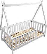 Pat casuta, alb 147.5x75cm