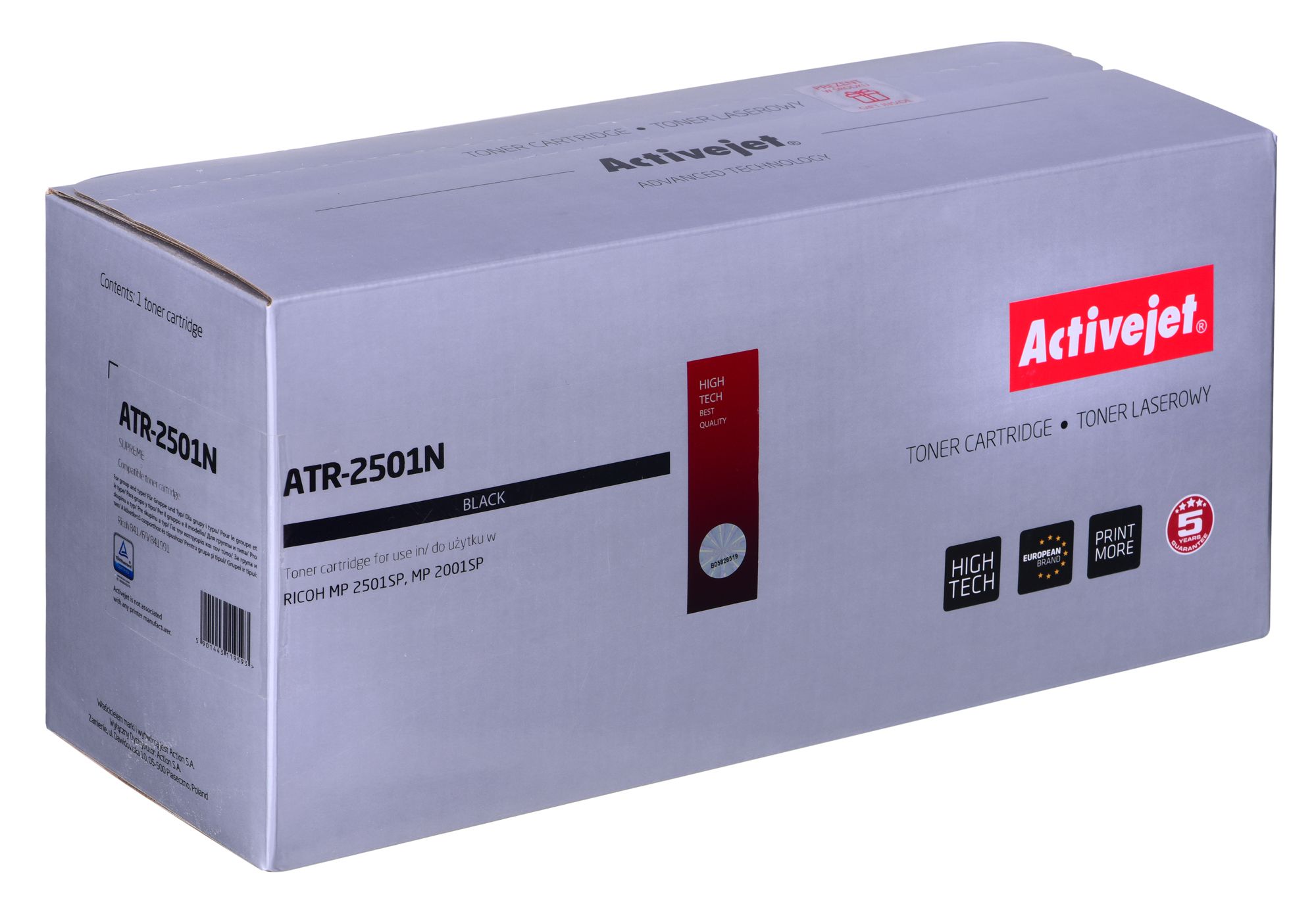Activejet ATR-2501N toner for Ricoh printer, replacement RICOH 841769, 841991, 842009 Supreme 9000 pages black