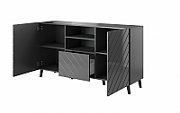 ABETO chest of drawers 150x42x82 graphite/gloss