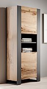 WOOD bookcase 65x40x170 oak wotan + anthracite
