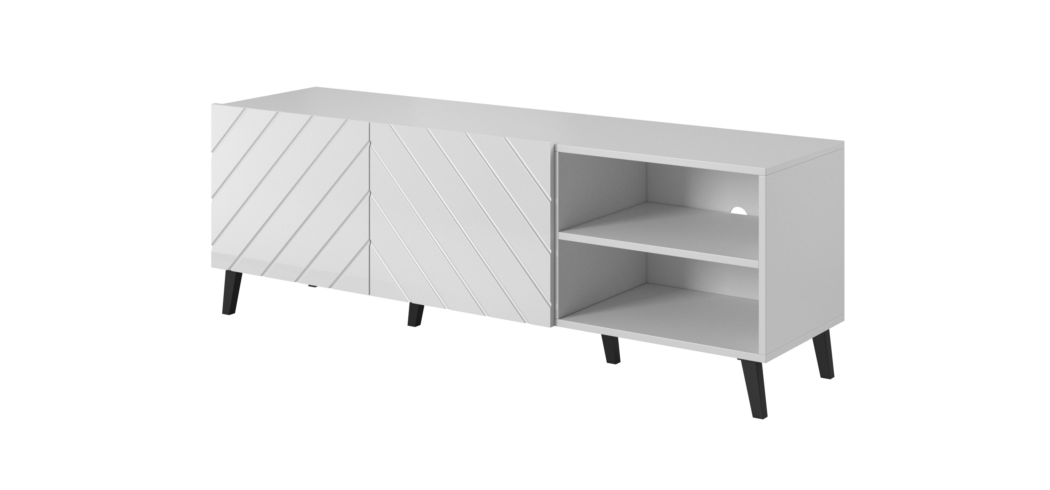 RTV cabinet ABETO 150x42x52 white/white glossy