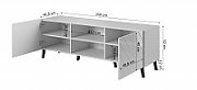 RTV cabinet ABETO 150x42x52 graphite/gloss