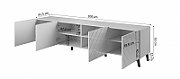 RTV cabinet ABETO 200x42x52 graphite/gloss