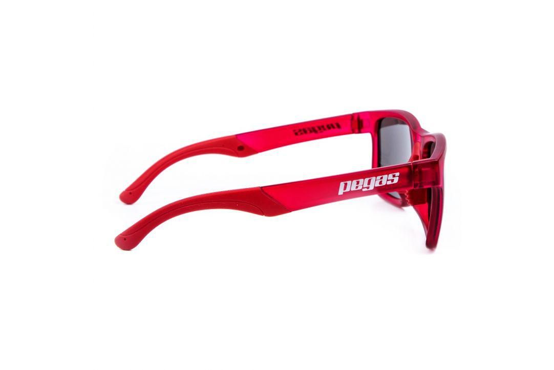 OCHELARI PEGAS REFLEX, RAMA ROSU TRANSPARENT, SUPORT NAS SI URECHI ROSU, 
LENTILE PC, SMOKE COATING ARGINTIU LUCIOS REVO, CAT. 3, 6C, SACULET MICRO FIBRA, ROSU/ARGINTIU