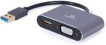 GEMBIRD A-USB3-HDMIVGA-01 USB to HDMI + VGA display adapter space grey