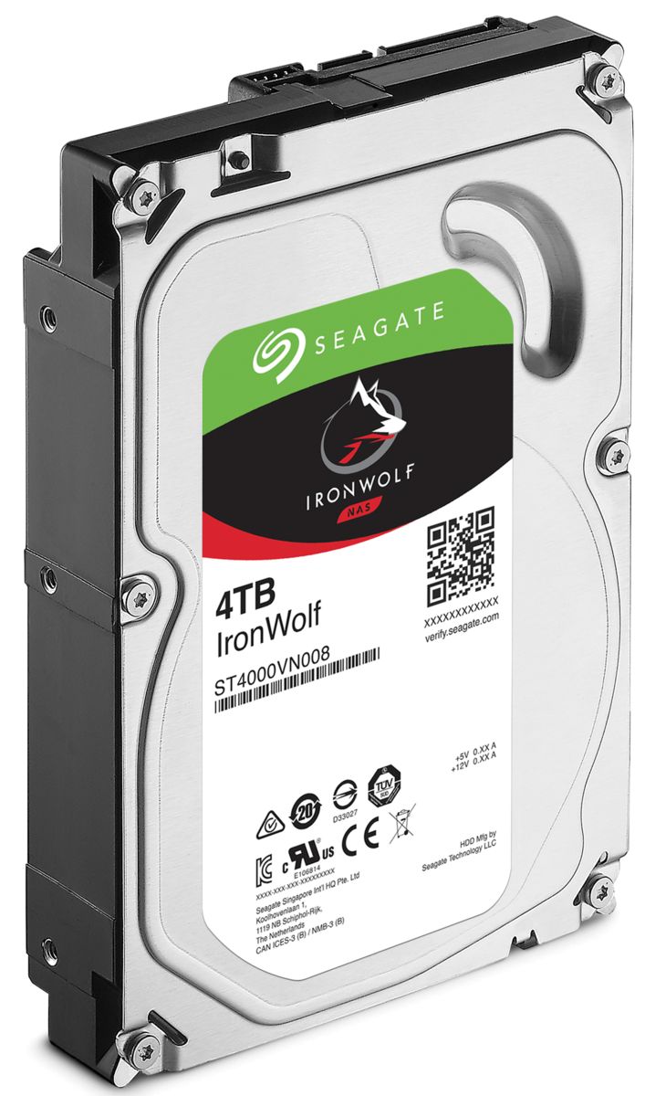 SEAGATE NAS HDD 4TB IronWolf 5400rpm 6Gb/s SATA 256MB cache 3.5inch 24x7 CMR for NAS and RAID rackmount systems BLK_2