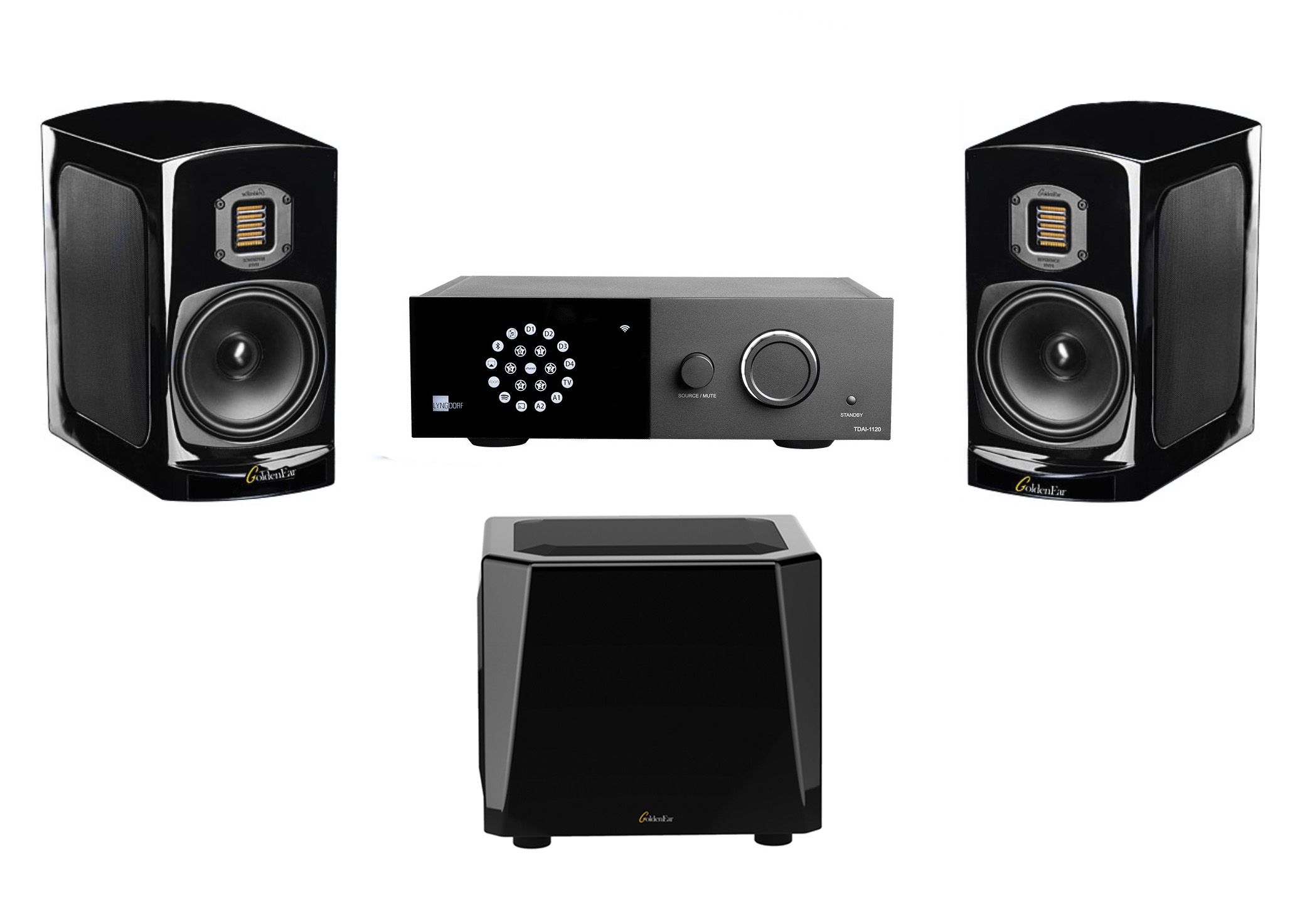Pachet cu boxe  Goldenear BRX, Subwoofer Goldenear Supersub X, Amplificator Lyngdorf TDAI-1120