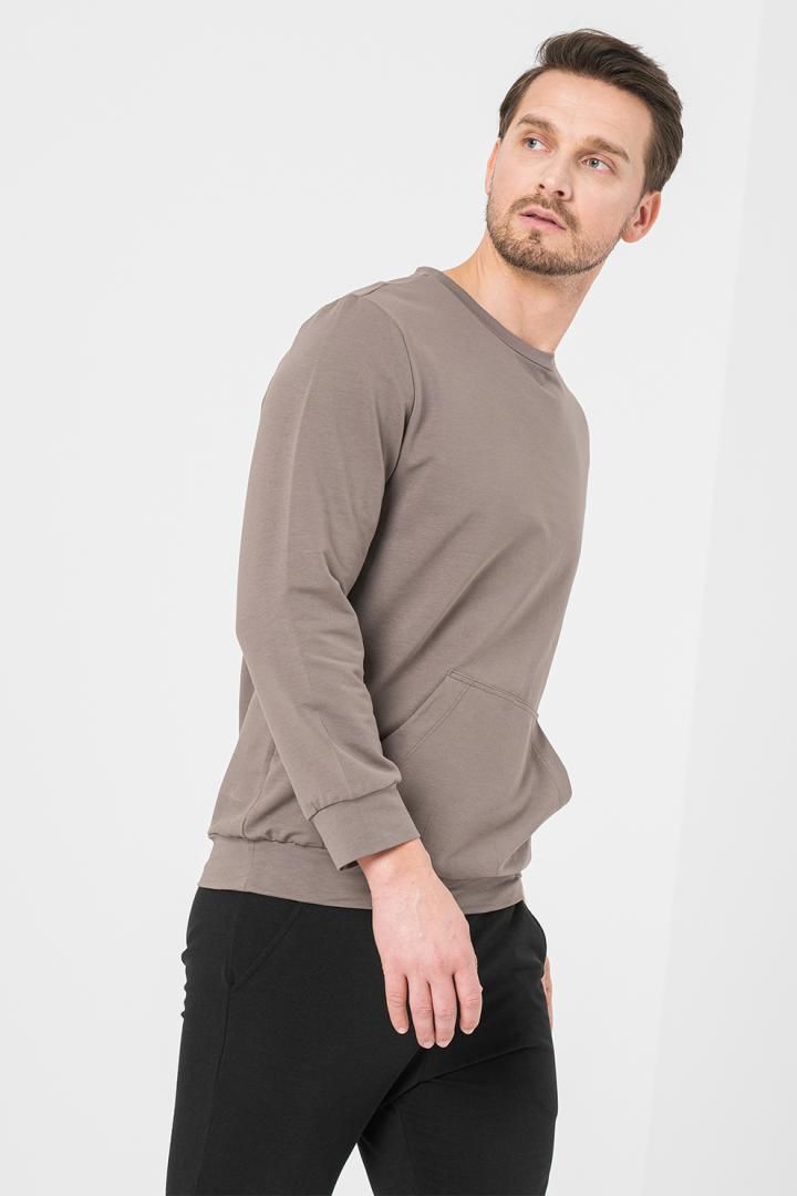 BLUZA COTON CASUAL BARBATI TAUPE-S
