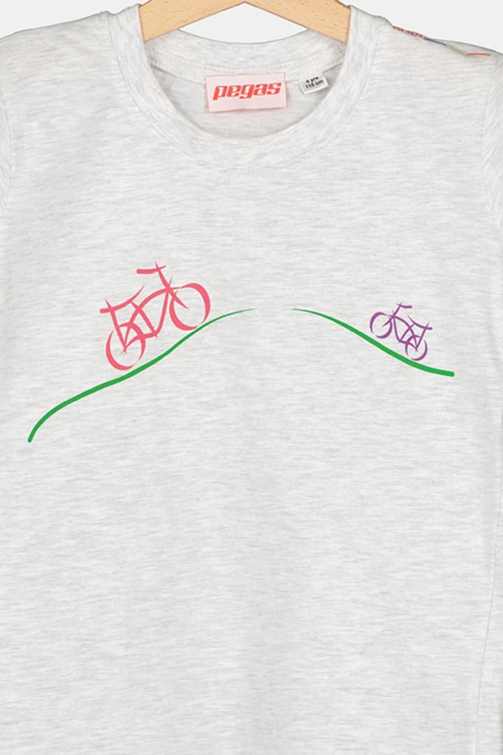 TRICOU CASUAL BICICLETE FAMILIE COPII LIGHT GREY-L