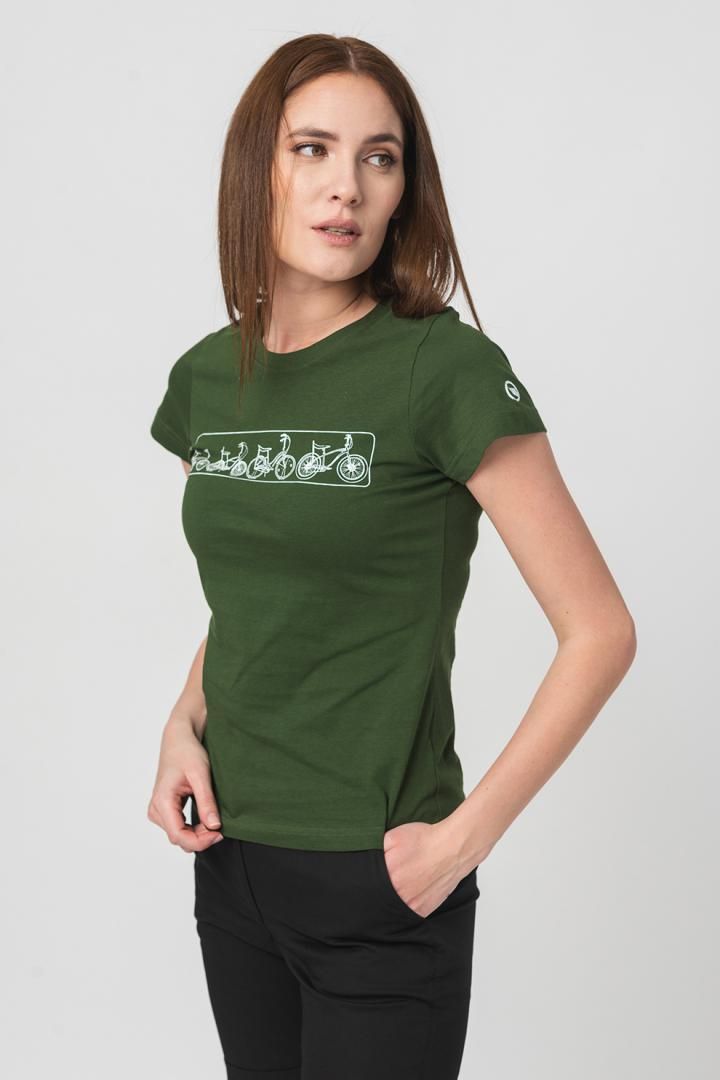 TRICOU  LOGOMULTICOLOR FEMEI  BOTTLE GREEN-L