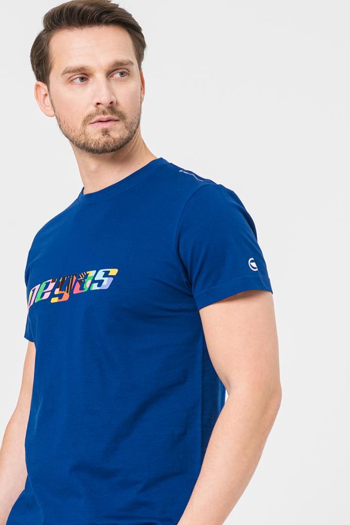 TRICOU  LOGO MULTICOLOR BARBATI   ROYAL BLUE-XL