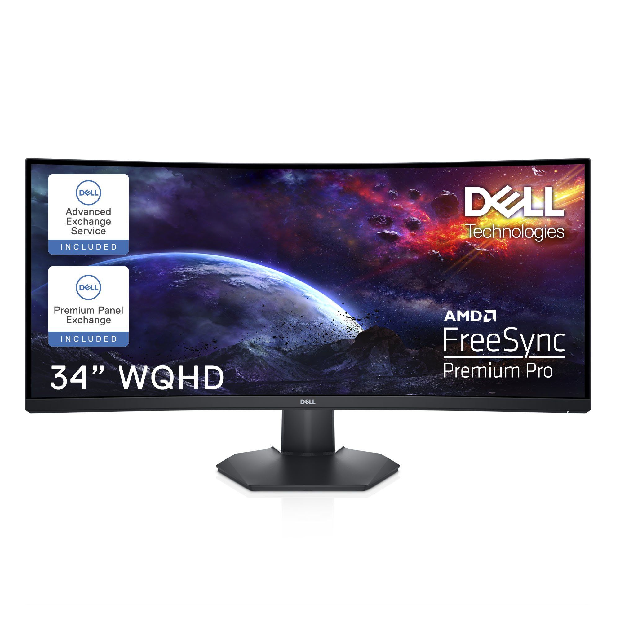 Monitor 34 inch LED Dell S3422DWG 3440 x 1440 pixeli, 144 Hz, 2 ms, Negru