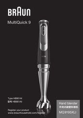 Braun MultiQuick 9 MQ 9195XLI 2 L Immersion blender 1200 W Black, Stainless steel